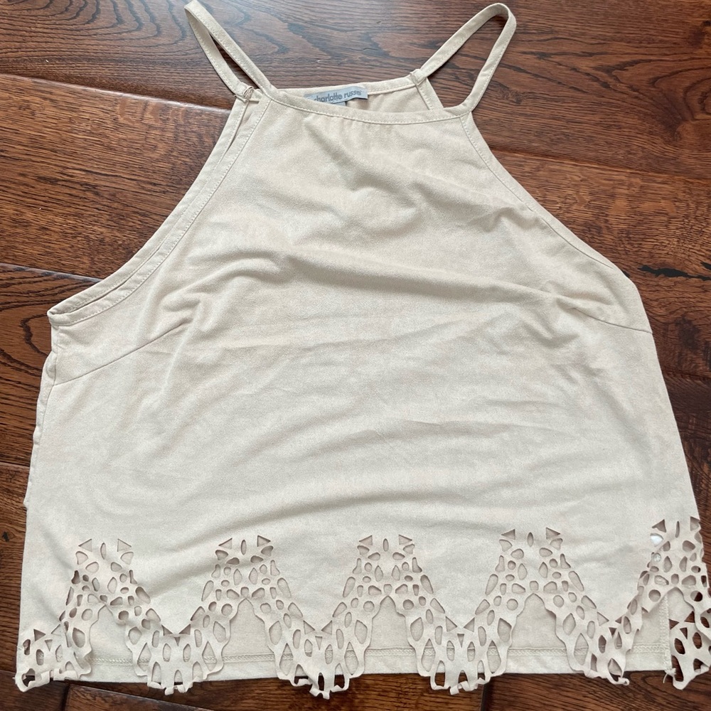 Nude Cut Out Crop Top - L